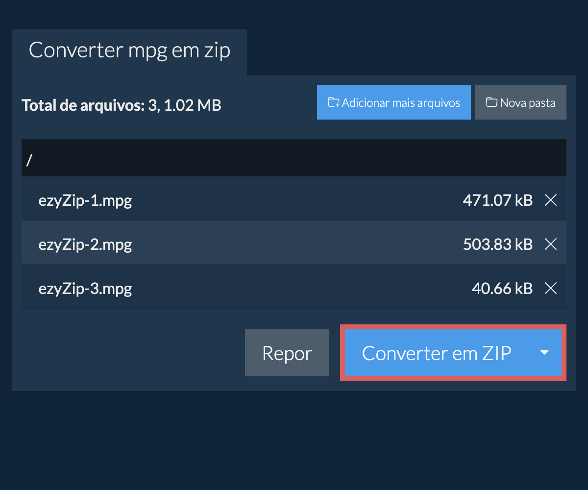 Converter em ZIP