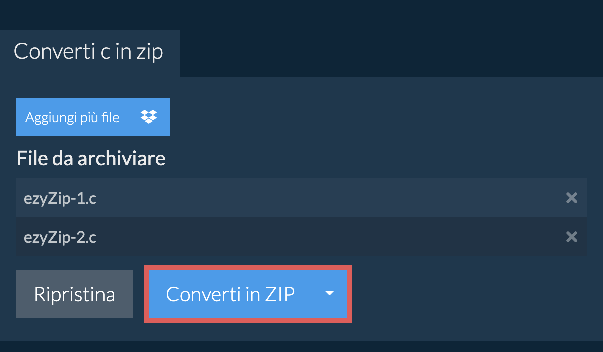 Converti in ZIP