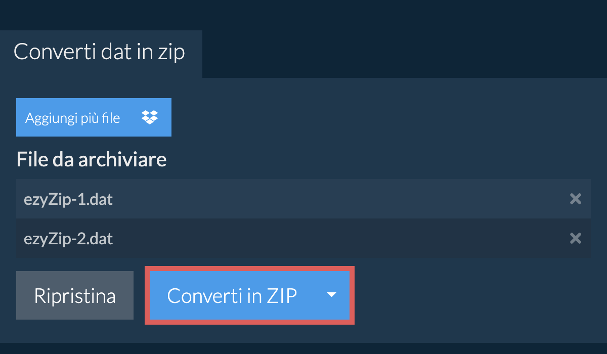 Converti in ZIP