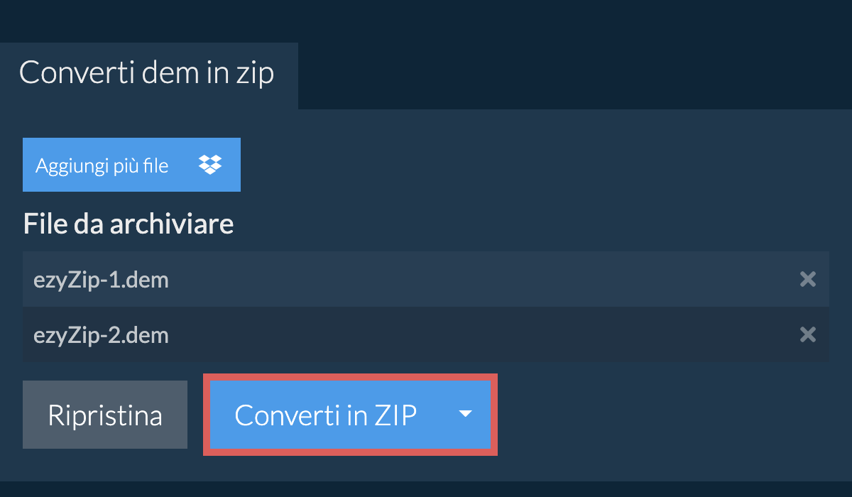 Converti in ZIP