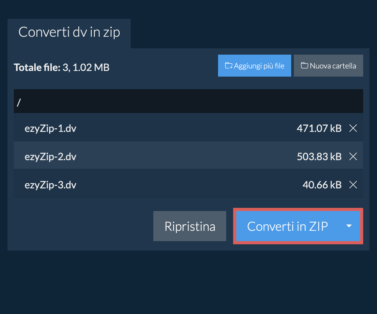 Converti in ZIP