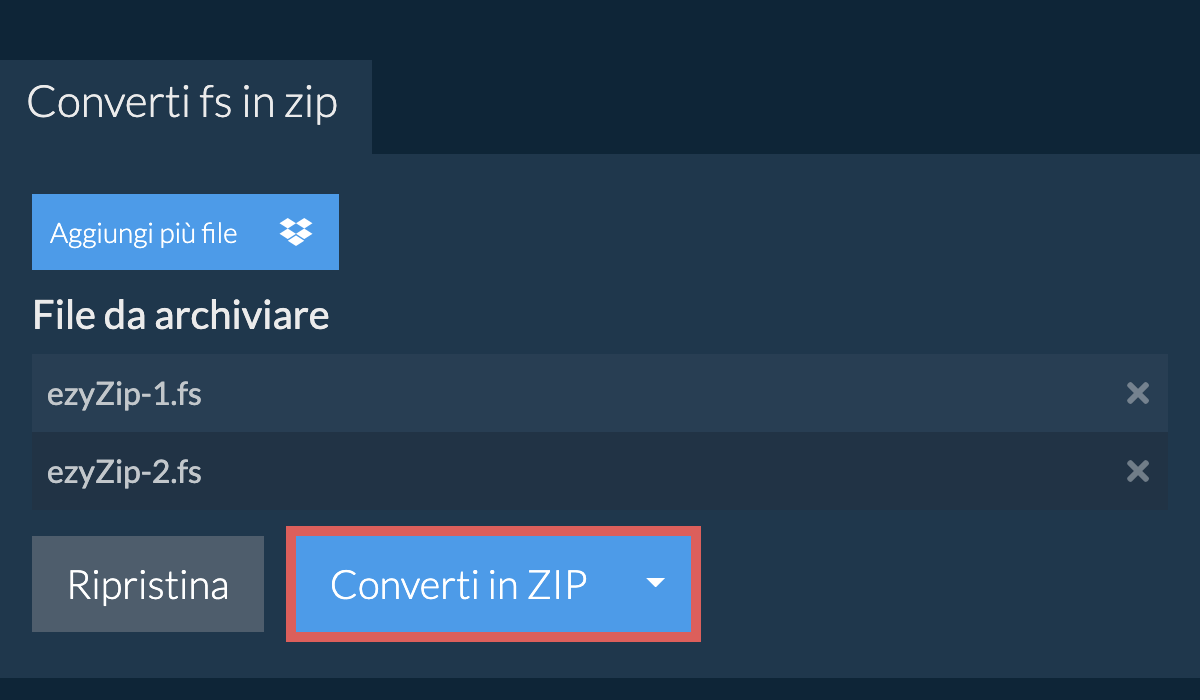 Converti in ZIP