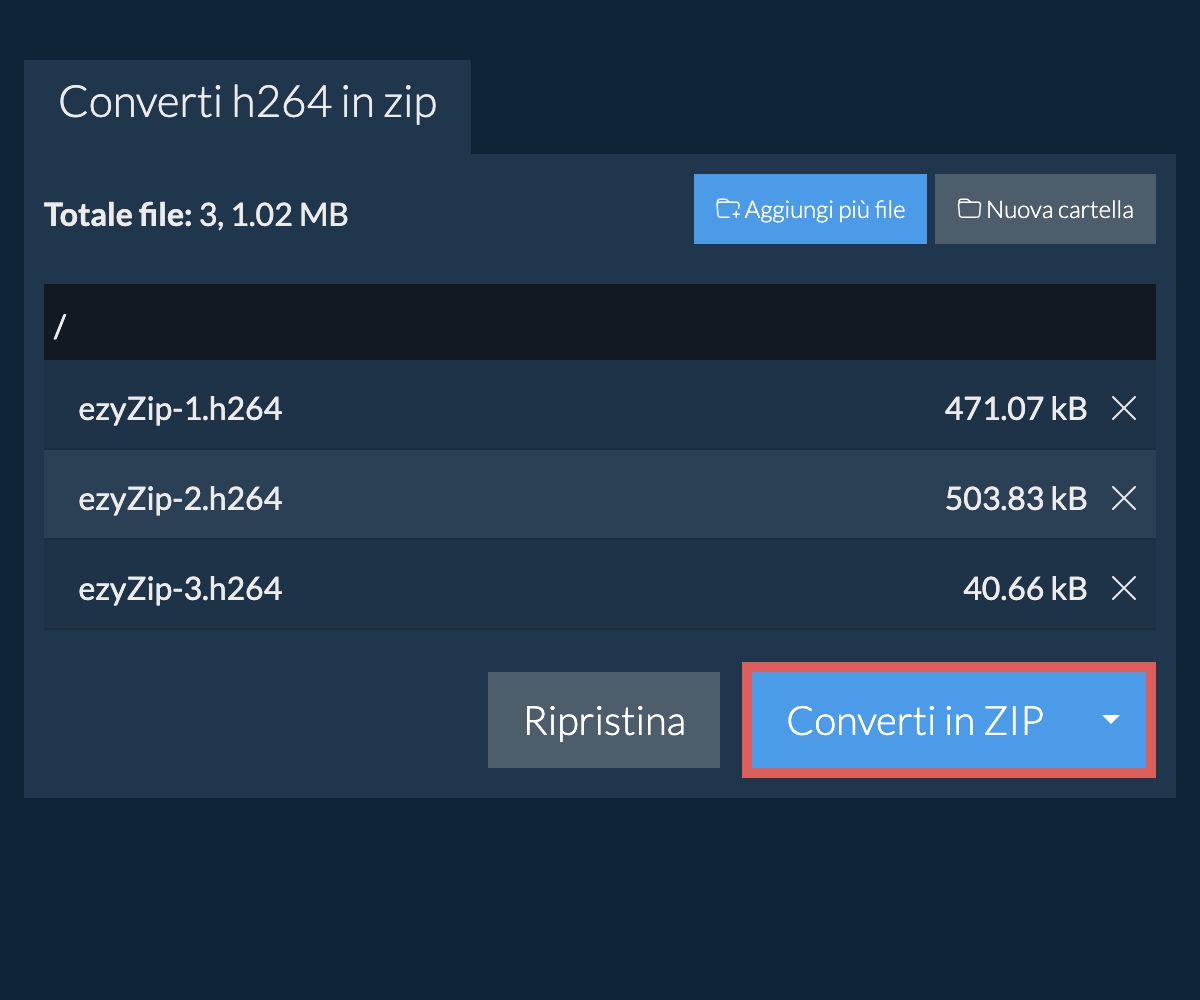 Converti in ZIP