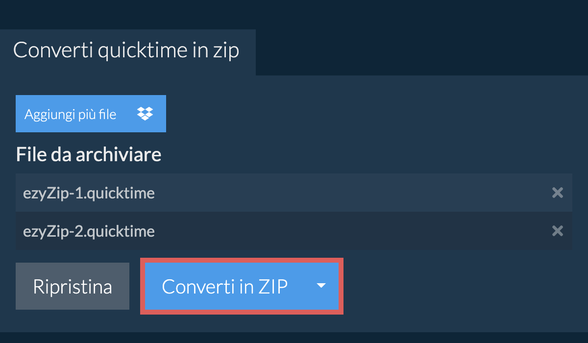 Converti in ZIP