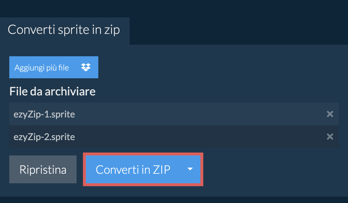 Converti in ZIP