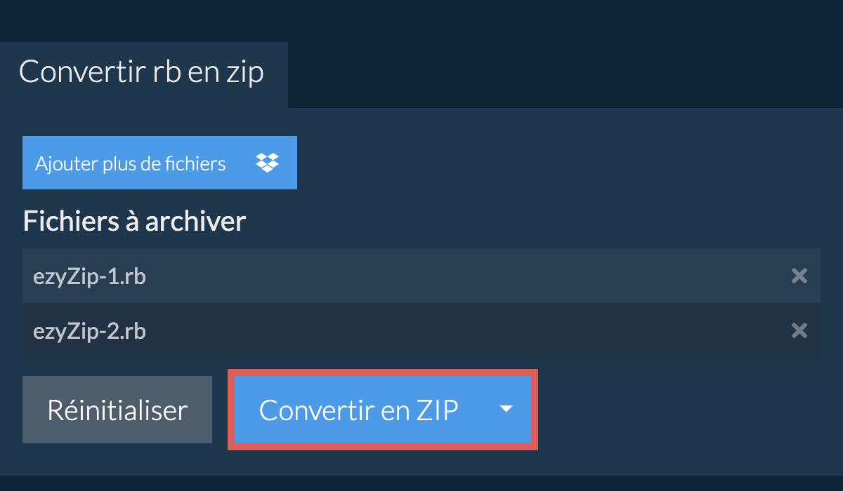 Convertir en ZIP