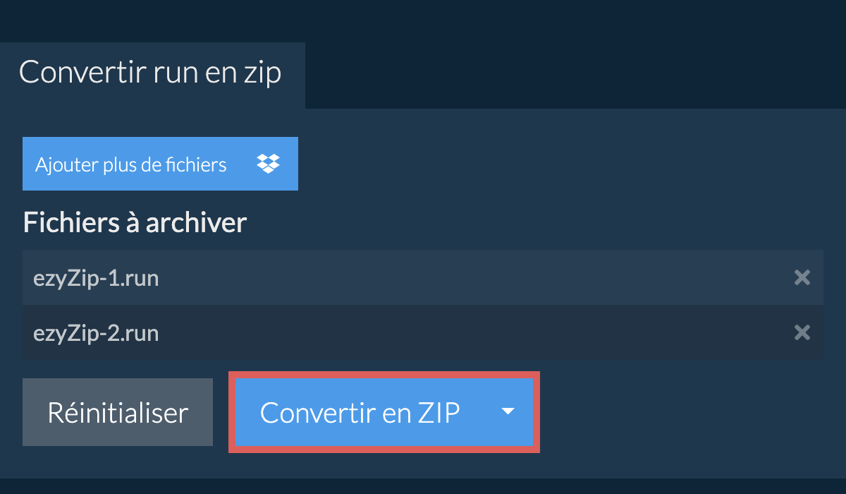 Convertir en ZIP