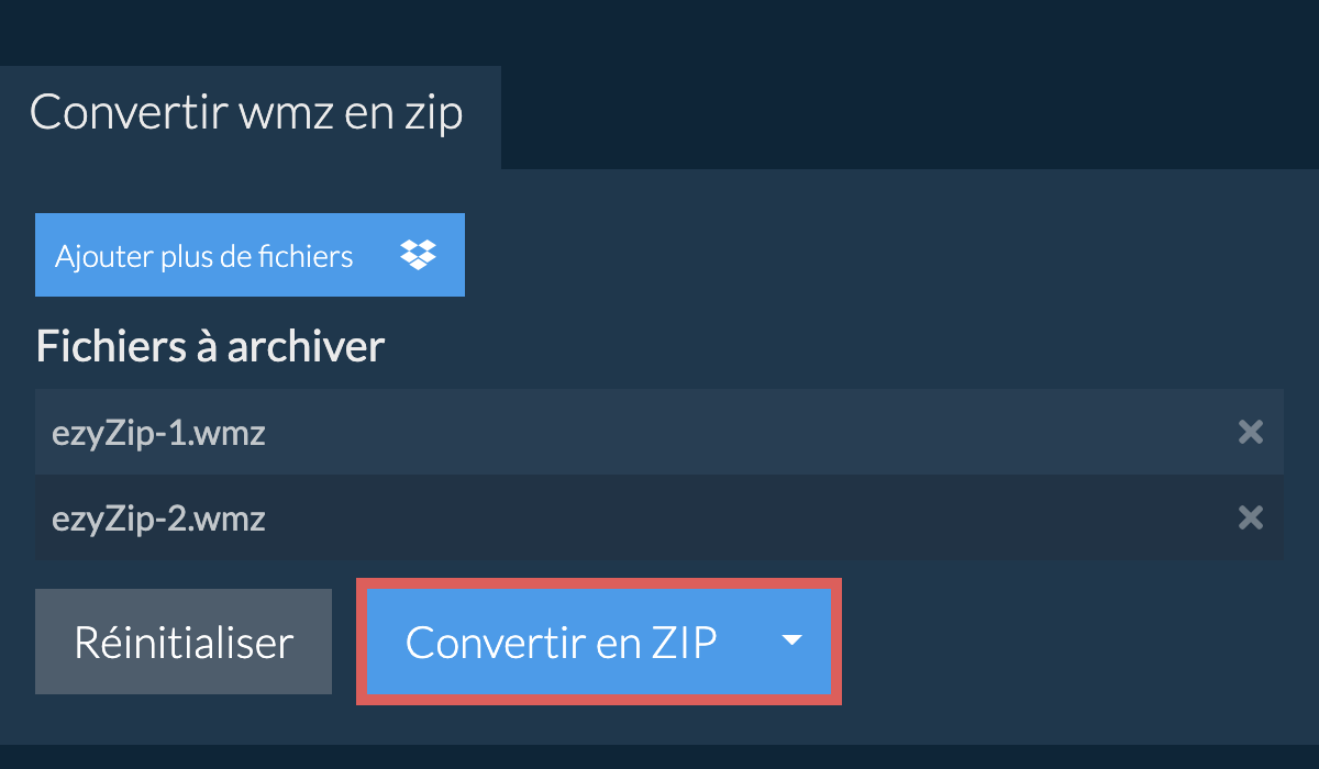 Convertir en ZIP