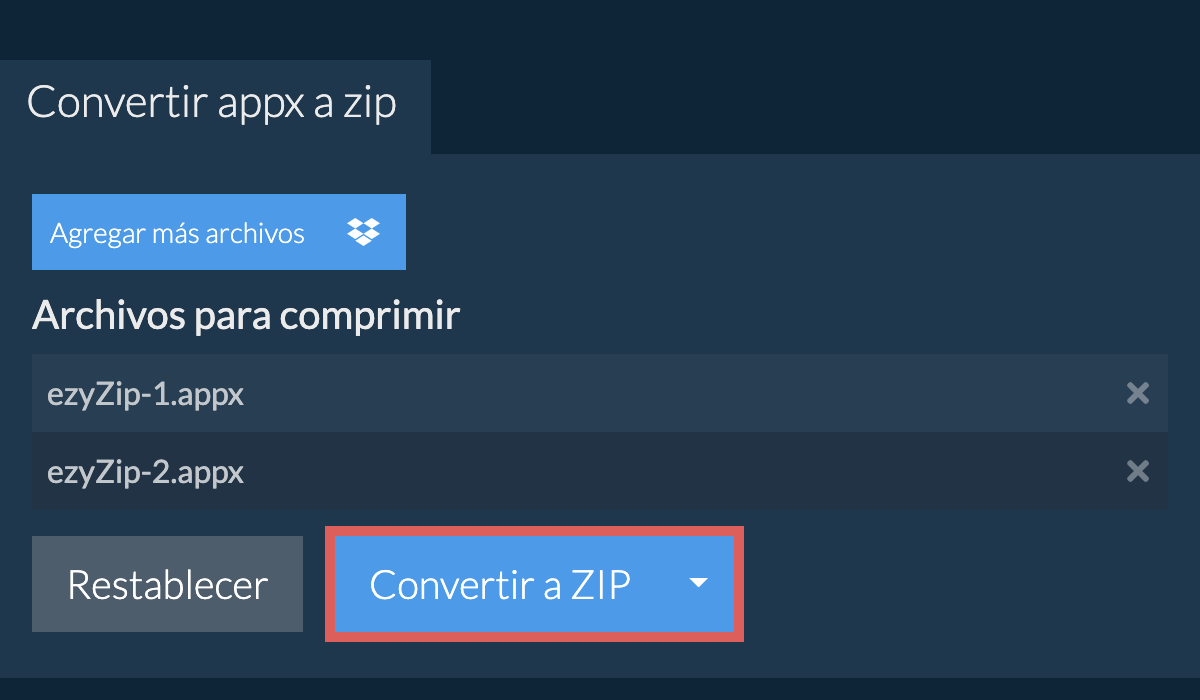 APPX a ZIP Converter En Línea (¡Sin limites!) ezyZip