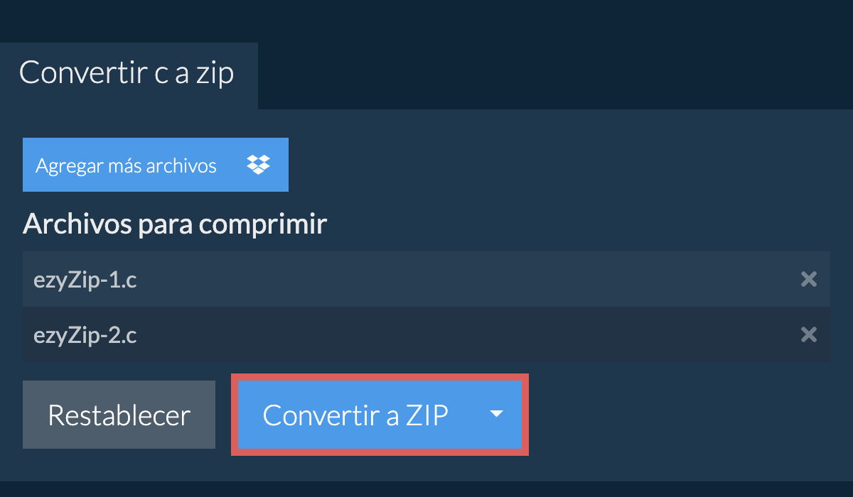 Convertir a ZIP