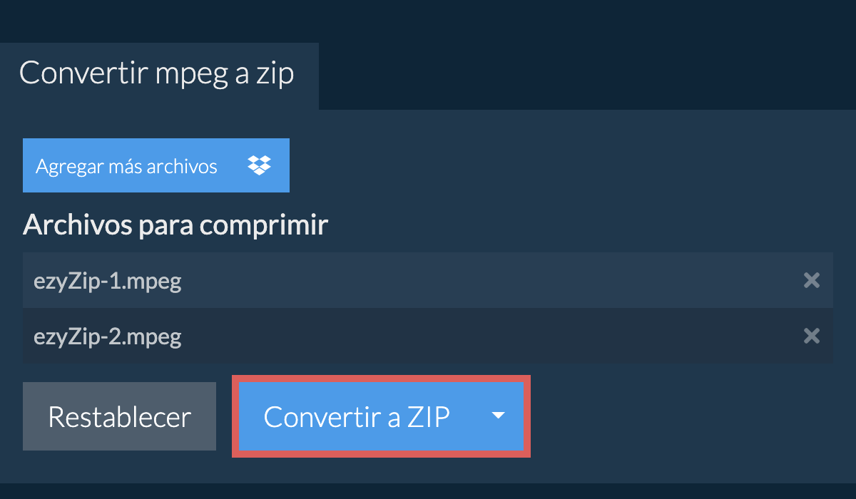 Convertir a ZIP