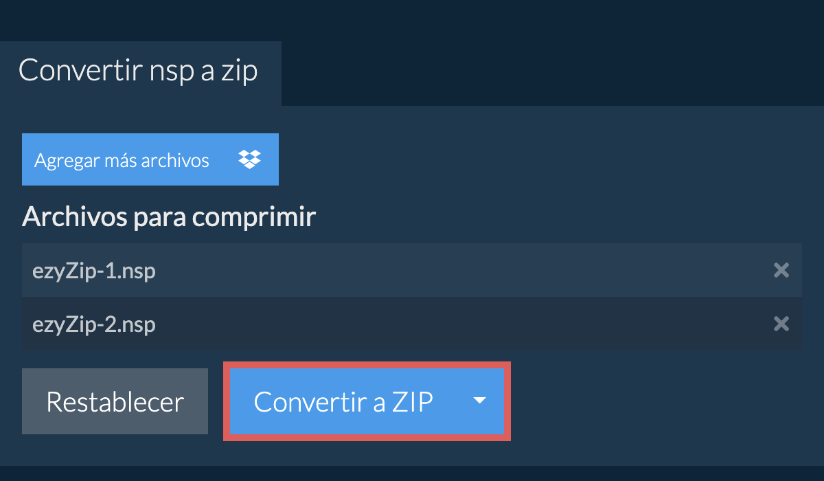 Convertir a ZIP