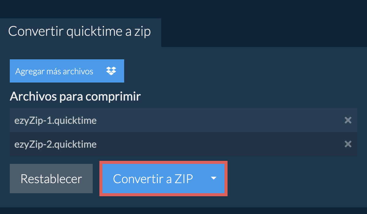 Convertir a ZIP