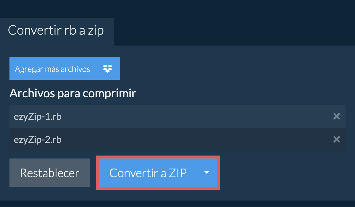 Convertir a ZIP