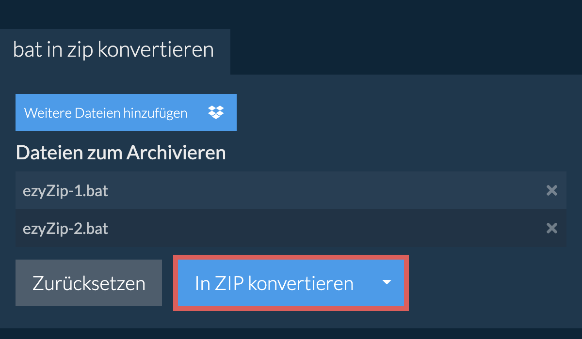 In ZIP konvertieren