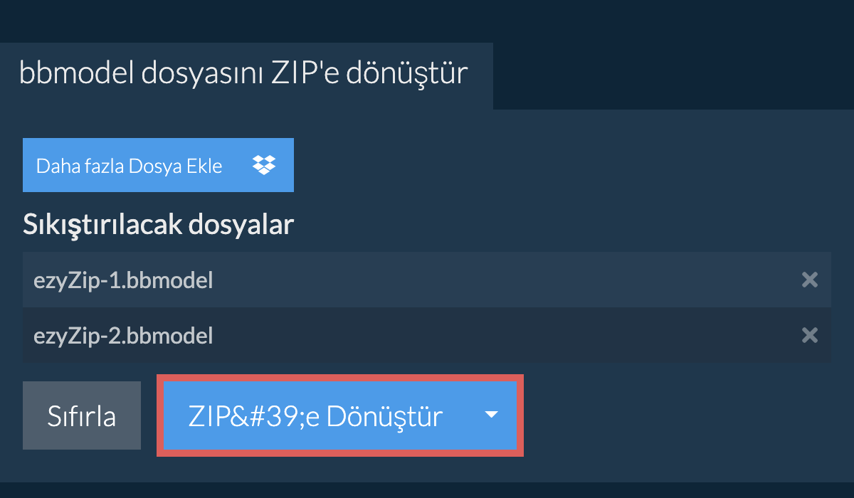 ZIP'e Dönüştür