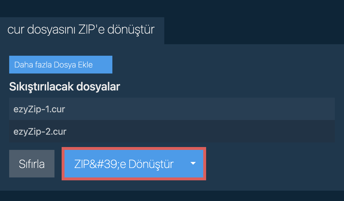 ZIP'e Dönüştür