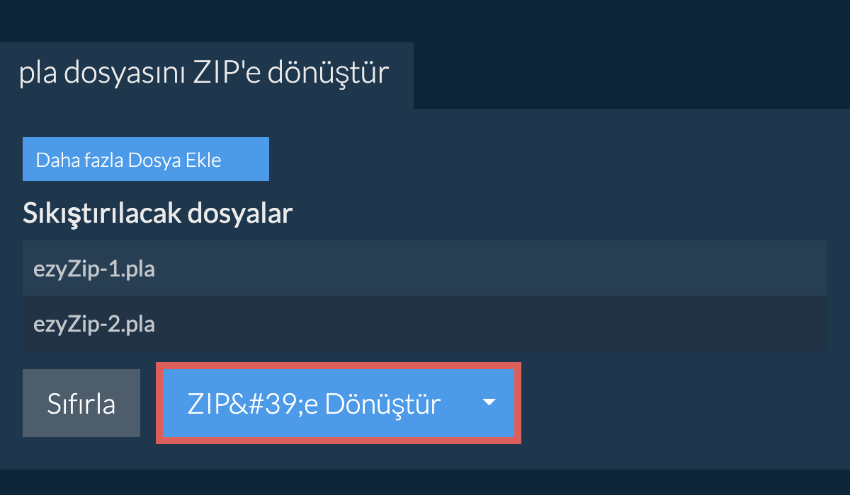 ZIP'e Dönüştür