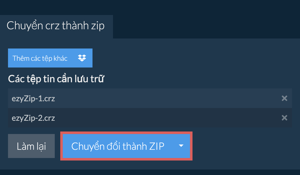 Chuyển đổi thành ZIP