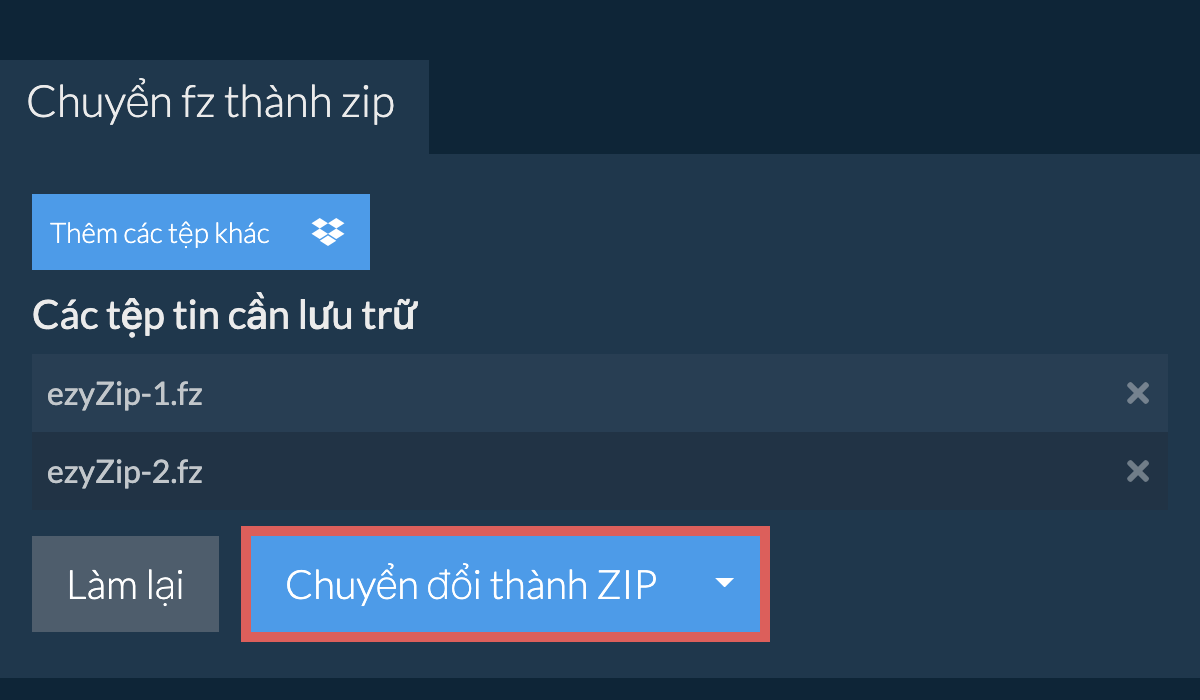 Chuyển đổi thành ZIP