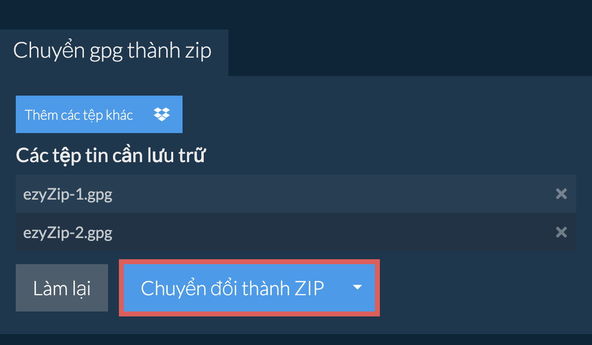 Chuyển đổi thành ZIP