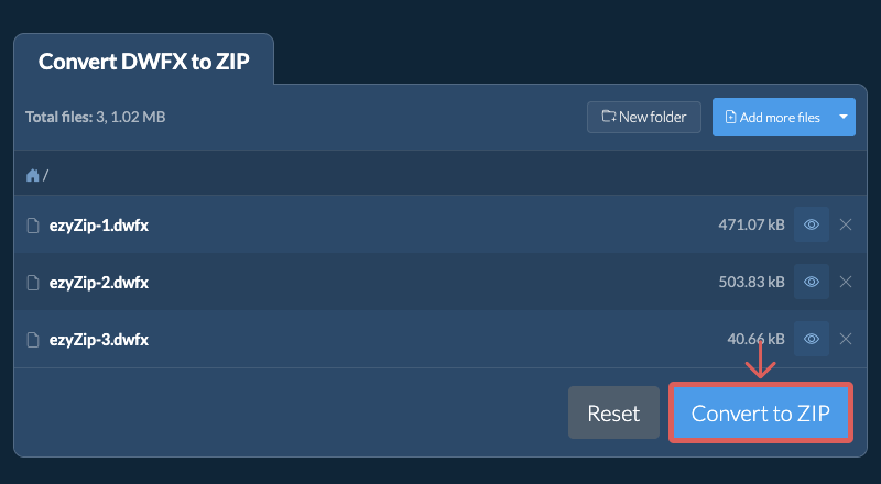 Convert to ZIP