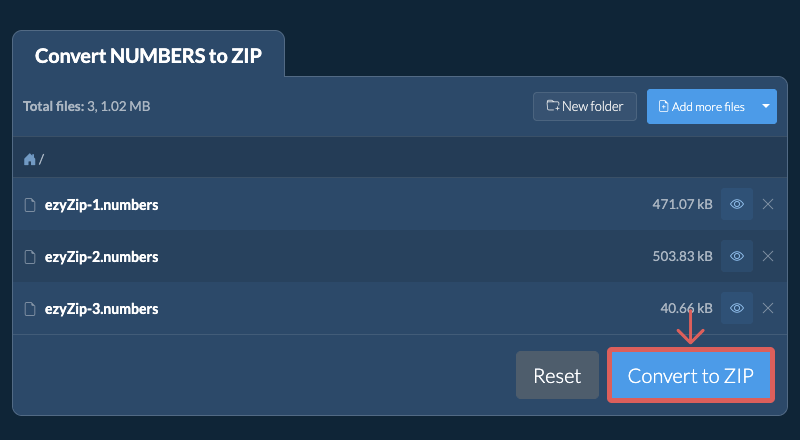 Convert to ZIP