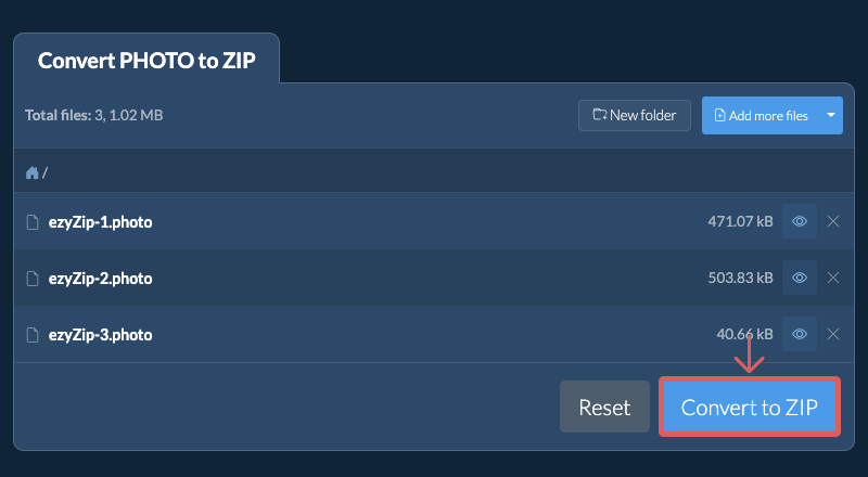 Convert to ZIP Convert to ZIP