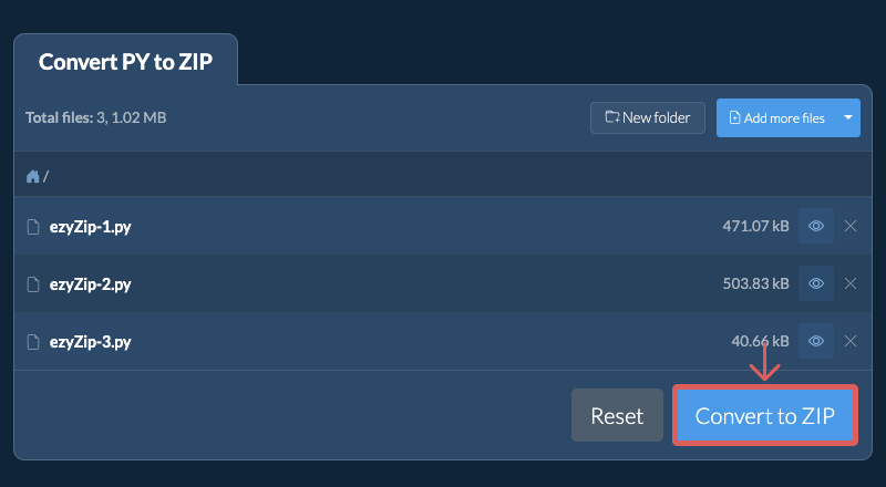 Convert to ZIP Convert to ZIP