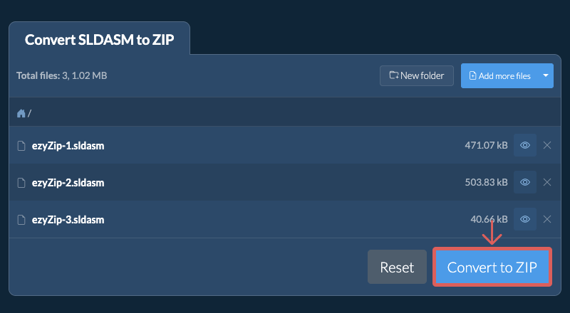 Convert to ZIP