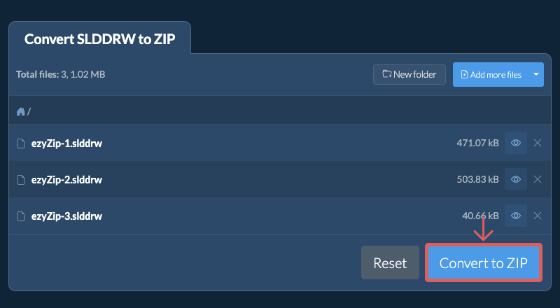 Convert to ZIP