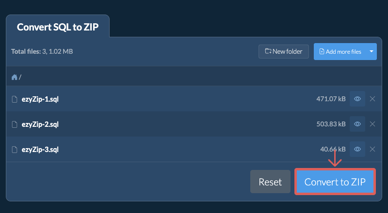 Convert to ZIP