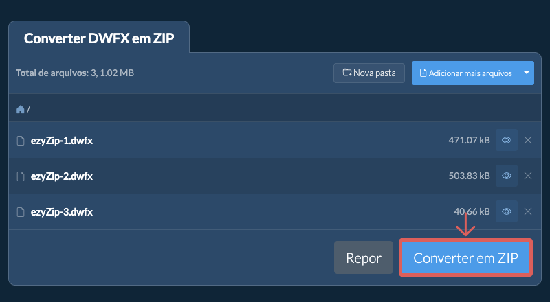 Converter em ZIP
