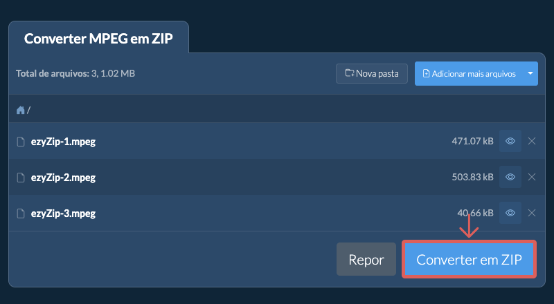 Converter em ZIP