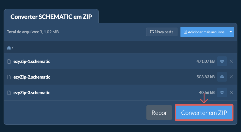 Converter em ZIP Converter em ZIP