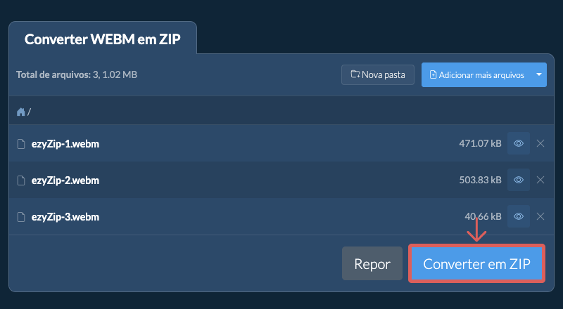 Converter em ZIP