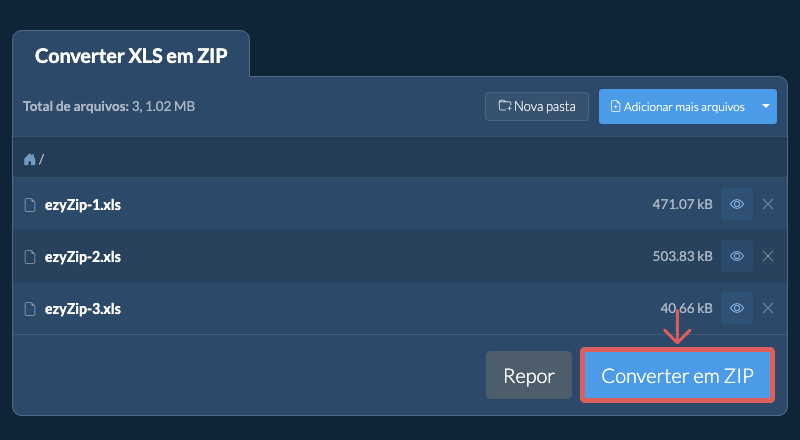 Converter em ZIP