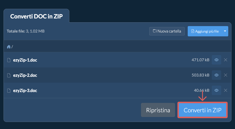 Converti in ZIP
