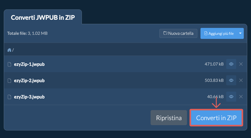 Converti in ZIP Converti in ZIP