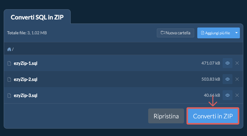Converti in ZIP