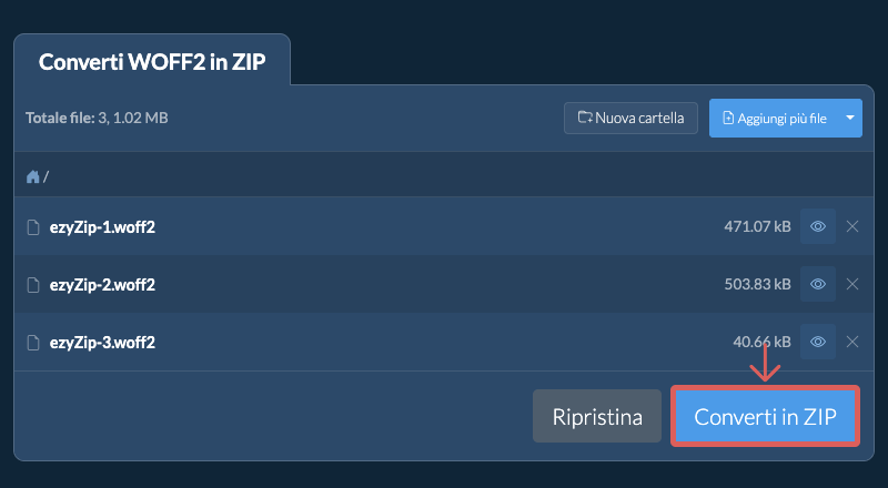 Converti in ZIP Converti in ZIP