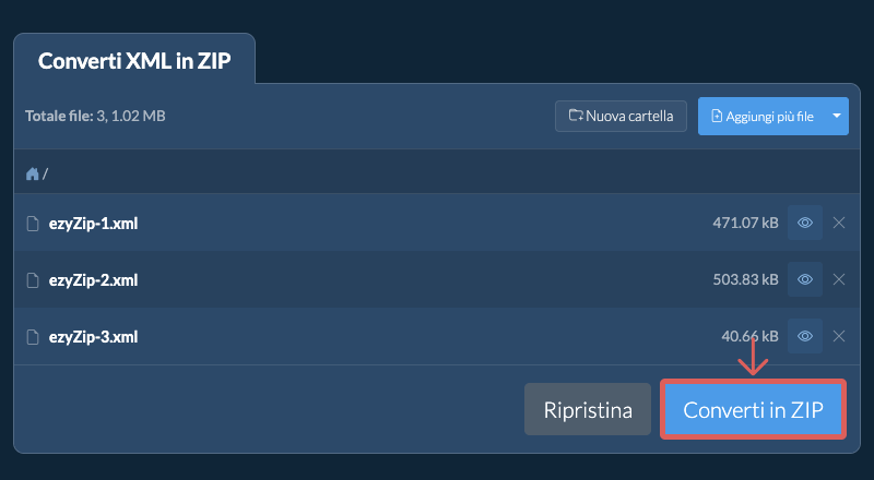 Converti in ZIP