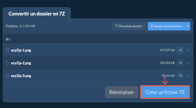 Démarrer la conversion du dossier Démarrer la conversion du dossier
