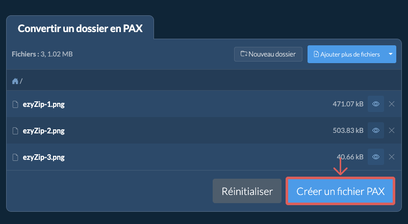 Démarrer la conversion du dossier Démarrer la conversion du dossier