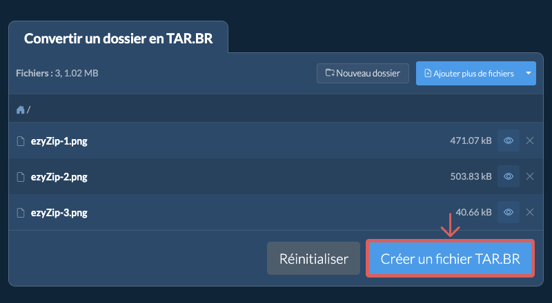 Démarrer la conversion du dossier Démarrer la conversion du dossier