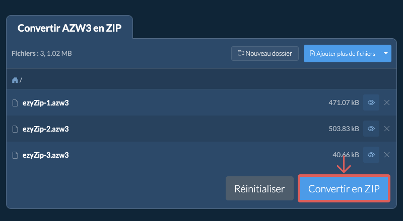Convertir en ZIP Convertir en ZIP