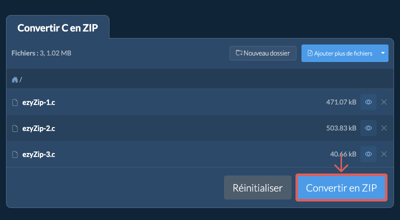 Convertir en ZIP