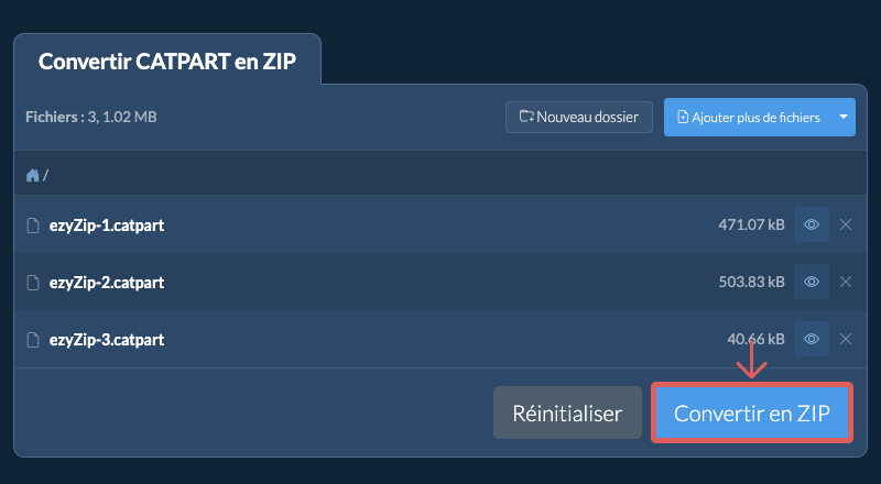 Convertir en ZIP Convertir en ZIP