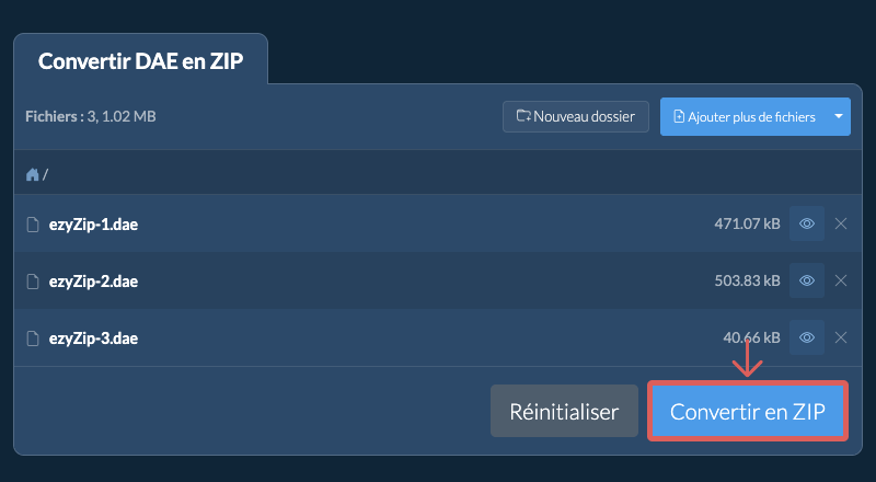 Convertir en ZIP Convertir en ZIP