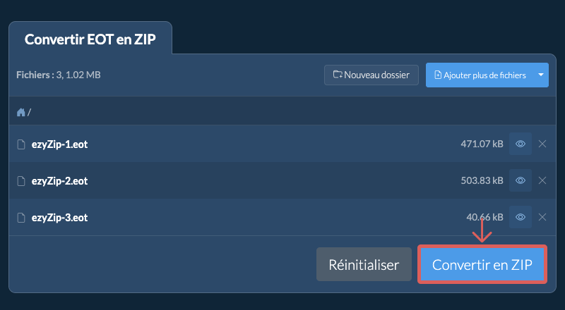Convertir en ZIP Convertir en ZIP